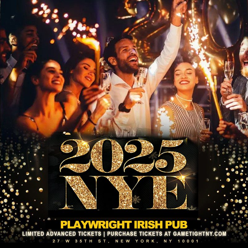 PLAYWRIGHT IRISH PUB NYC 40S & OVER NEW YEARS EVE PARTY 2025